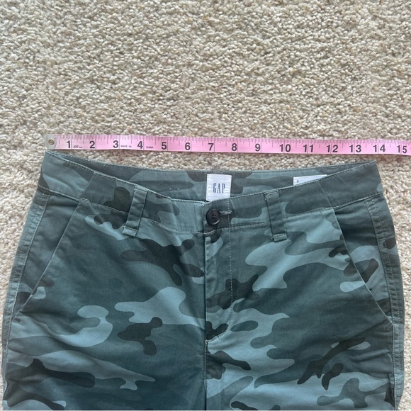 Gap Girlfriend Chino Green Camo Pants Size 0 - Picture 4 of 9